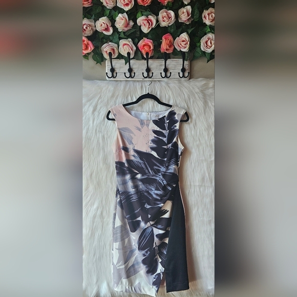 Cleo Sunset Lilies Classic Sheath Mini Dress - Picture 1 of 7